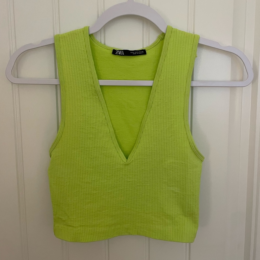 Zara Lime Green Crop Top